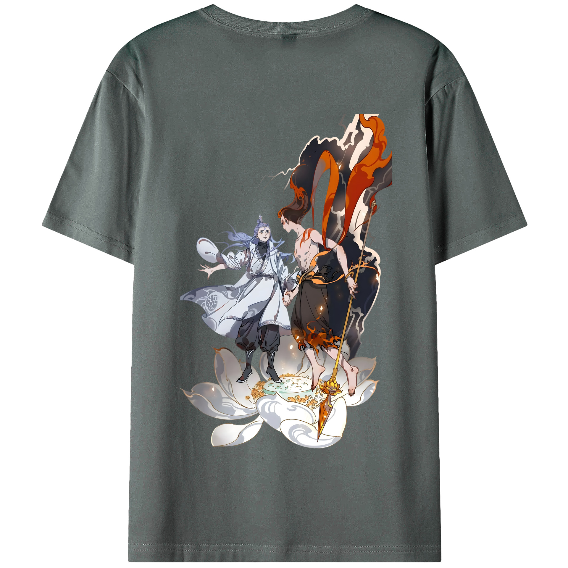 （画像用） Ne Zha 2 ナタ 魔童の大暴れ 綿100％半袖Tシャツ（背面プリント）